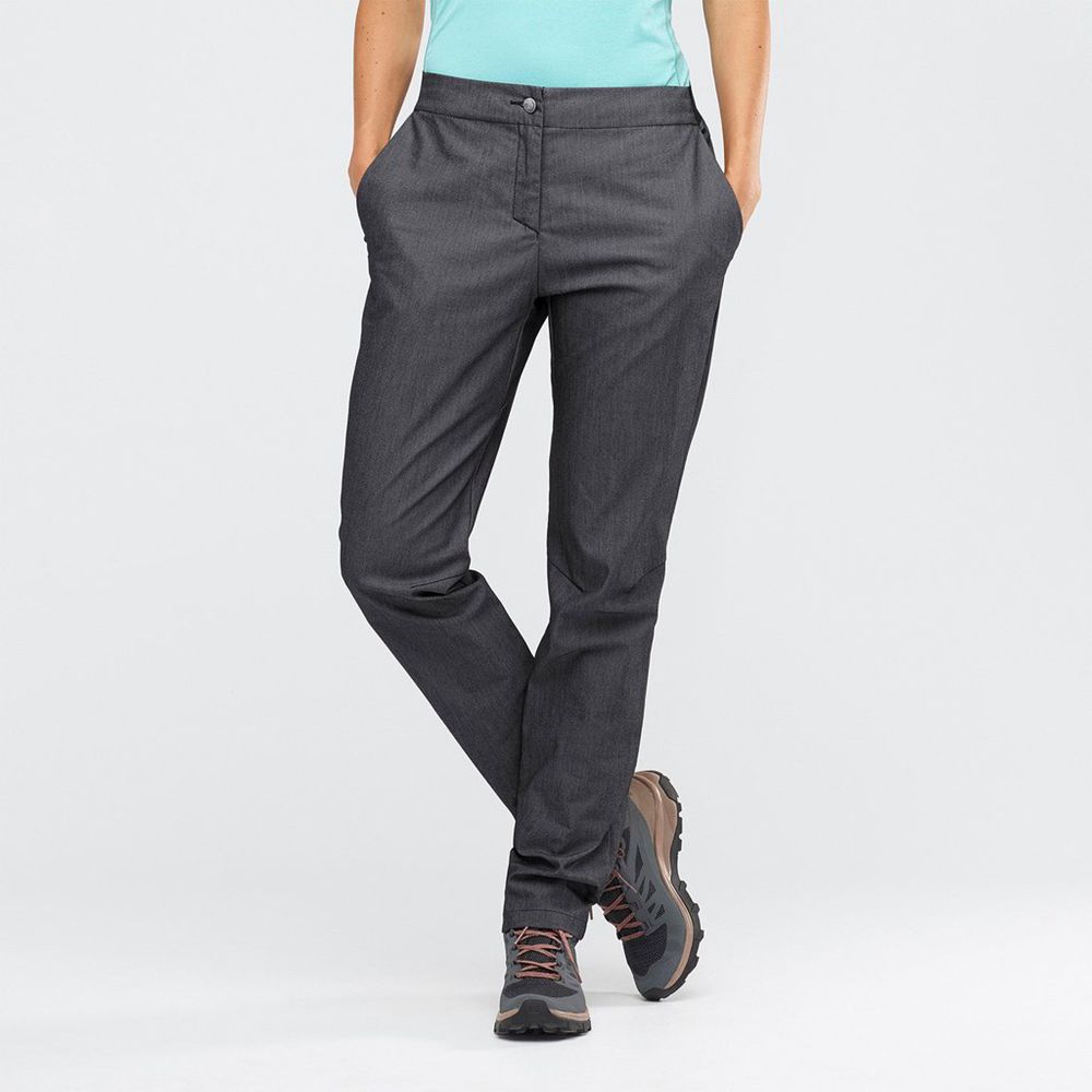 Salomon Singapore Womens Pants - WAYFARER TAPERED DENIM Black | 36914-YBZC